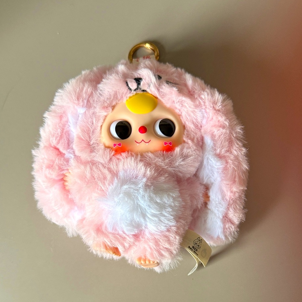 Baby Three Third Generation V3 Plush Keychain Pink Bunny Bag Charm